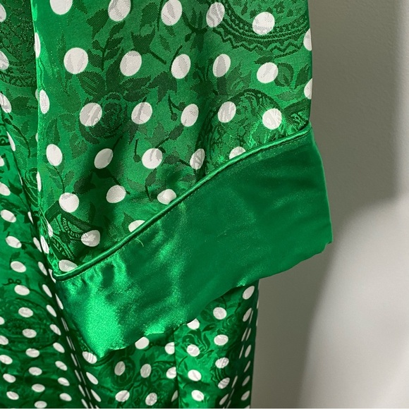 Victoria's Secret Vintage Gold Label Green Polka Dot Robe - Picture 8 of 13